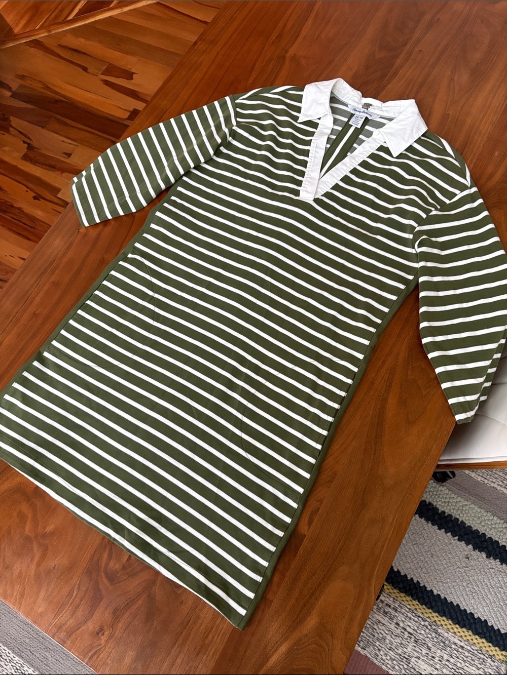 Tommy Bahama Jovanna Rugby Dress in Olive Tree Size XS - Picture 6 of 10